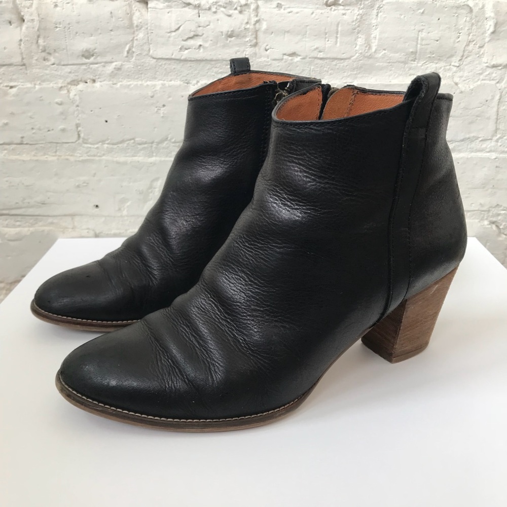 Madewell Billie Boot - Black Leather, 2.5” Heel